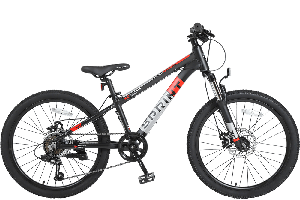 Велосипед TechTeam Sprint 22"х12" черно-красный 2023