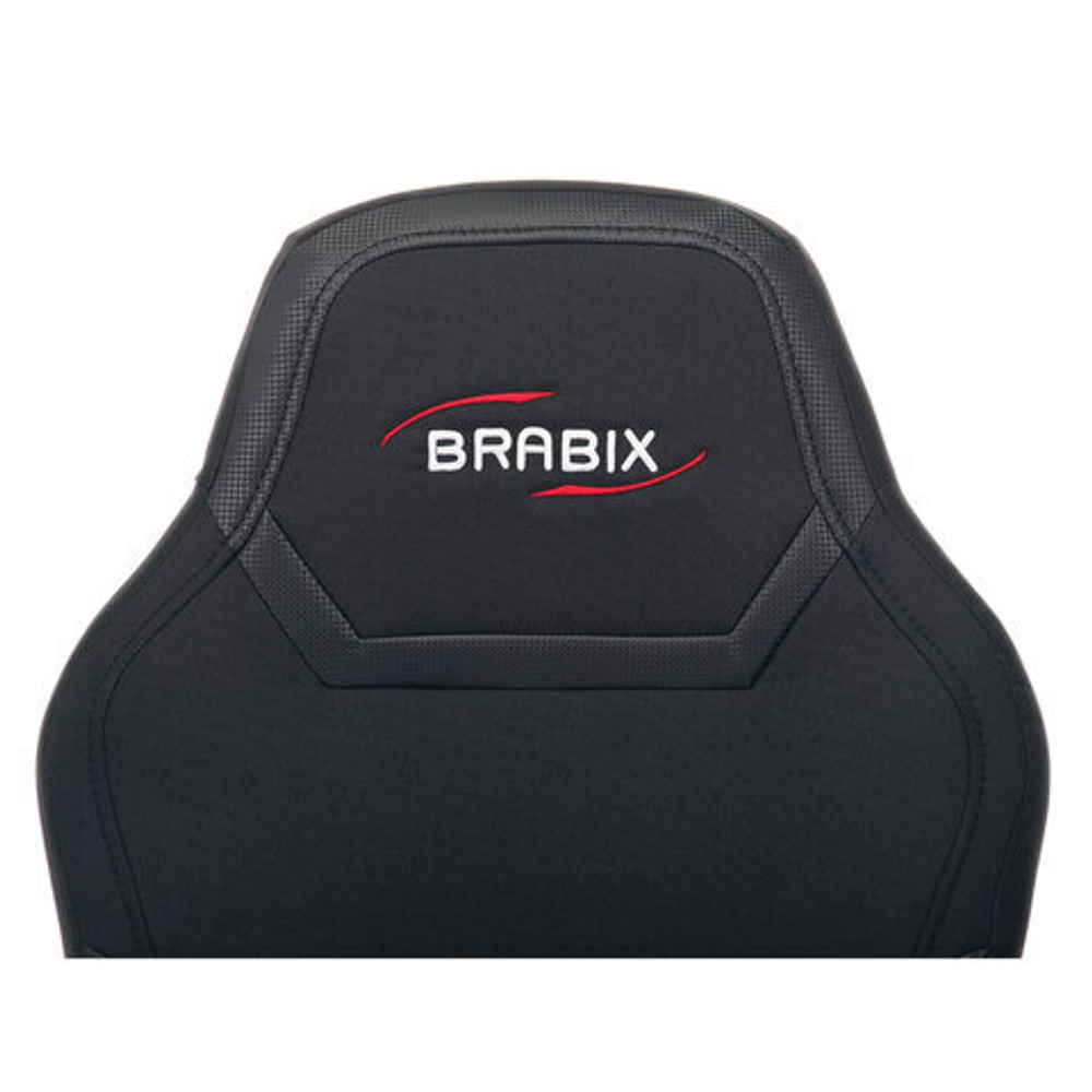 Кресло компьютерное BRABIX "Alpha GM-018", ткань/экокожа, черное, 532636, GM-018_532636