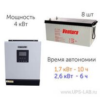 Комплект инвертор Stark Country 5000 INV с 8 АКБ Ventura GPL 12-200 - фотография Комплект инвертор Stark Country 5000 INV с 8 АКБ Ventura GPL 12-200 - фотография
