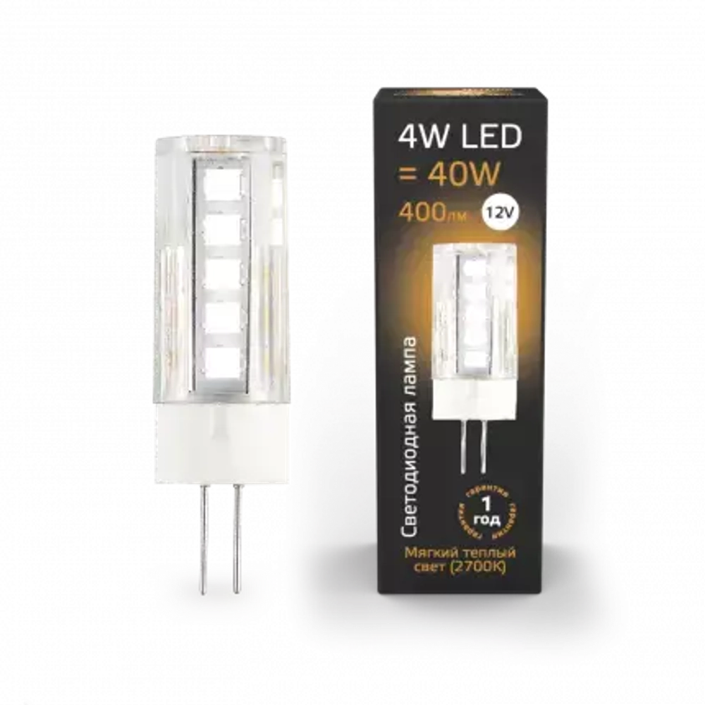 Лампа Gauss LED 4W G4 АС185-265V 400 lm 2700K керамика 207307104