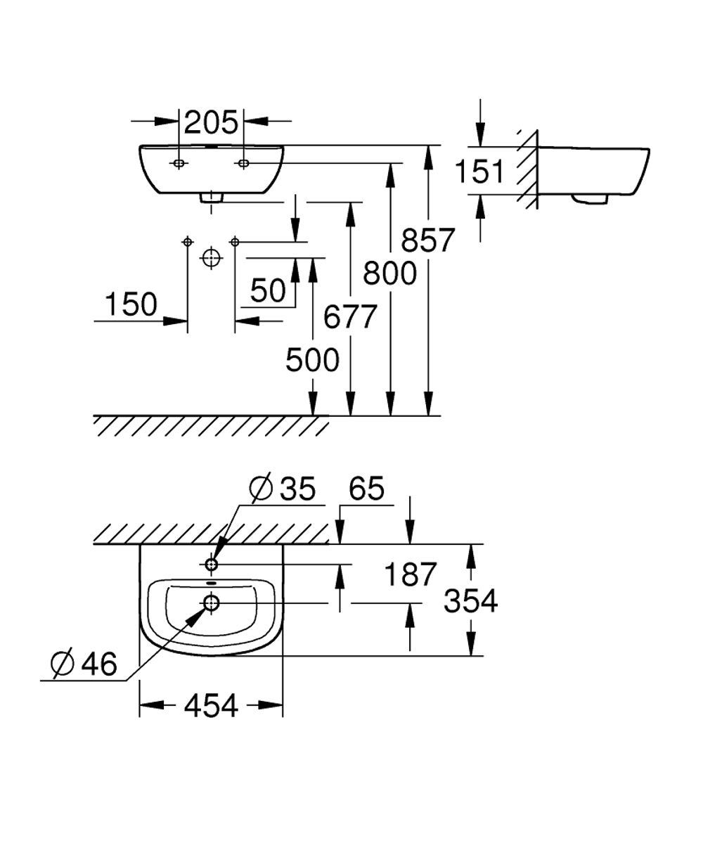 Раковина Мини 45 Grohe bau ceramic 39424000