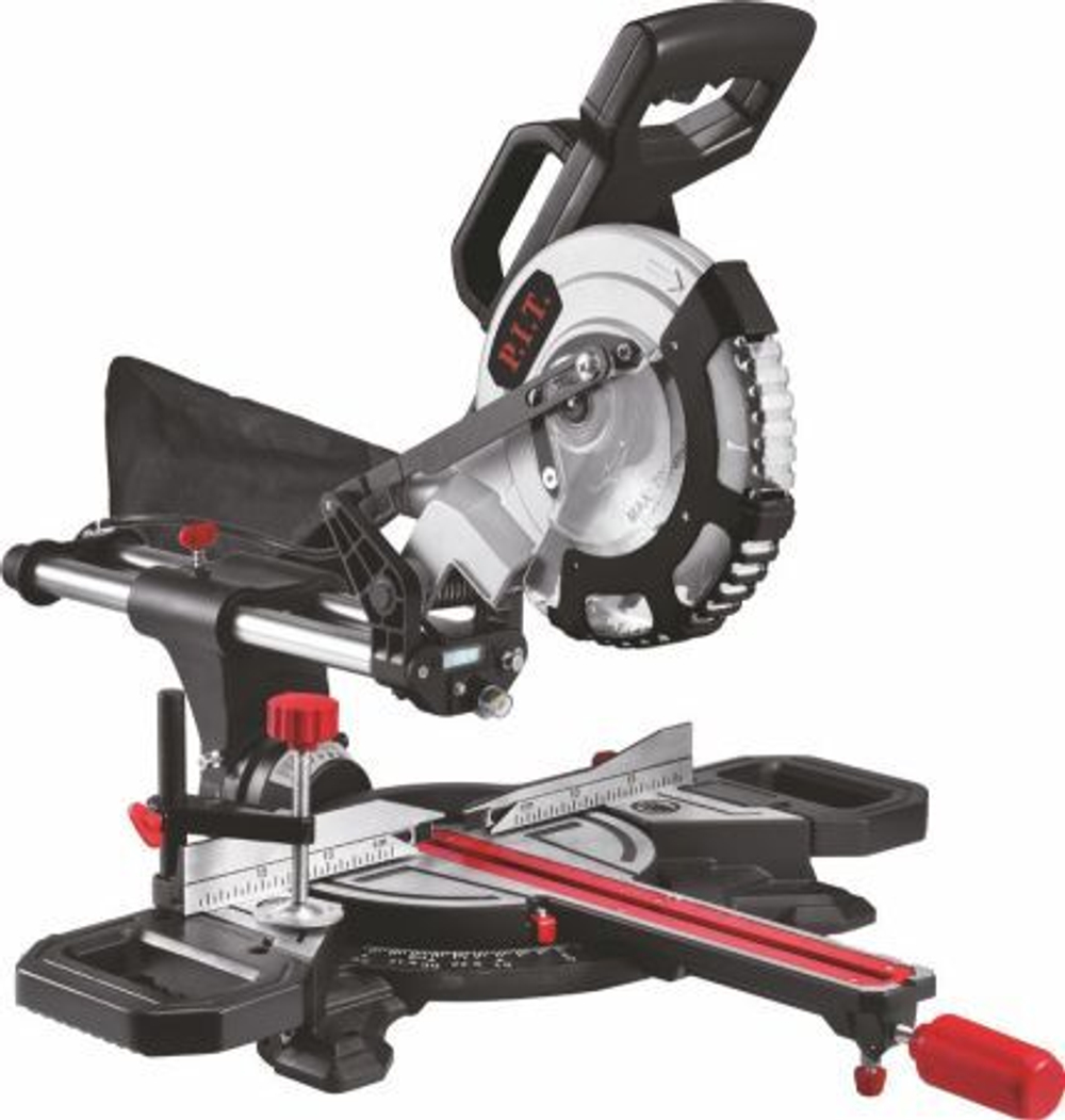 Пила торцовочная PCM210-C PIT (1700Вт,3500/4900об,210мм,-45/45гр,лазер,подсвет, С ПРОТЯГОМ)