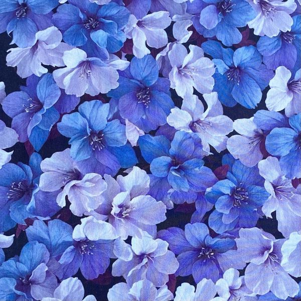 отрез 70 см , ФИАЛКИ, 100% хлопок, Handmade Fabrics 1