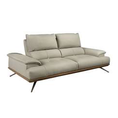 3-местный диван из серо-коричневой кожи, модель 6247