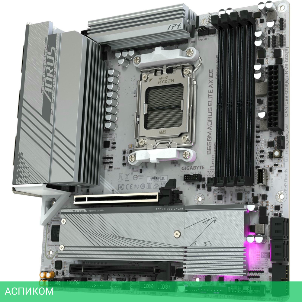 Материнская плата GigaByte B650M Aorus Elite AX Ice