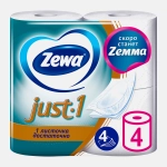 Туалетная бумага Zewa Just 1 4 слоя 4 рулона в ассортименте