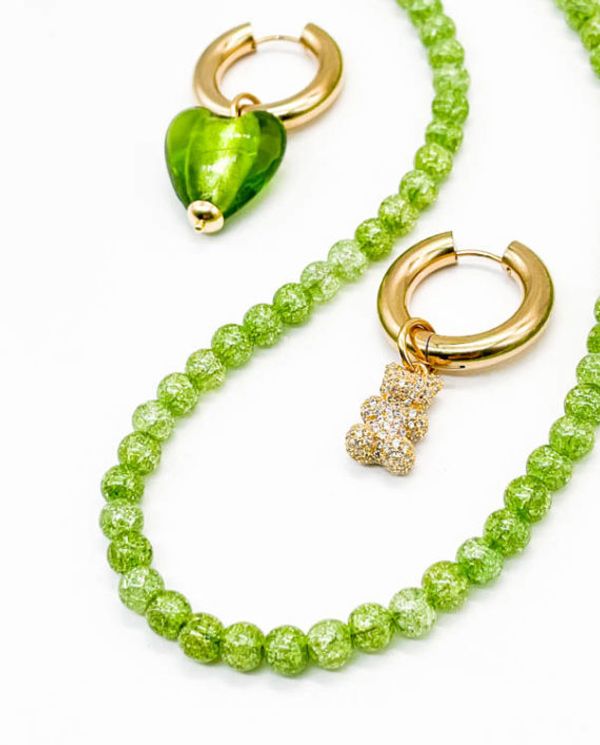 Чокер из камня 6 мм / green snow quartz /