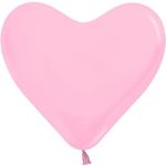 Шар (12"/30 см) Сердце, Розовый (009), пастель 50 шт.
