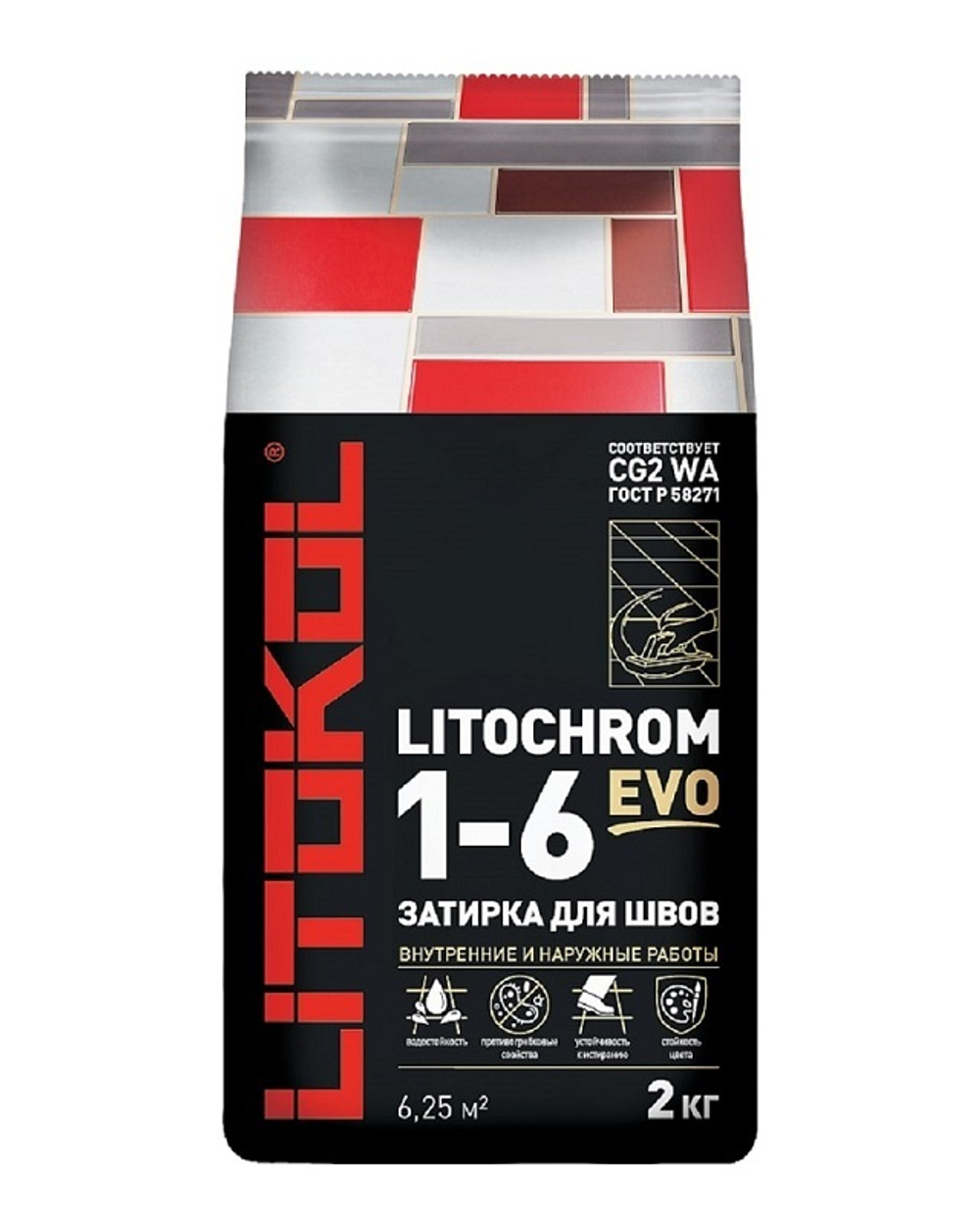 LE 230 Багамы LITOCHROM 1-6 EVO затирочная смесь 2кг