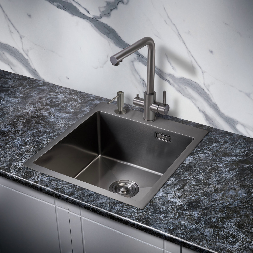 Мойка для кухни MILACIO Denia 46 Steel MC.77479 сталь воронёная
