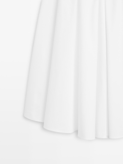 Massimo Dutti Юбка миди с петлями для пояса, белый