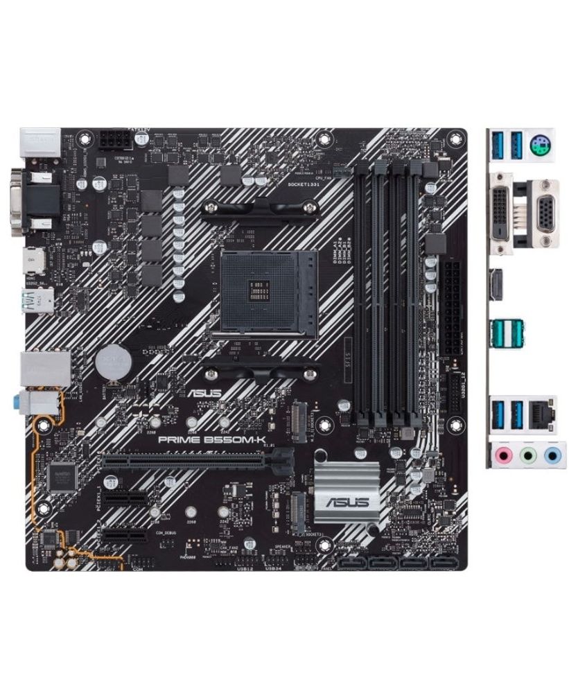 Asus PRIME B550M-K (Soc-AM4 AMD B550 4xDDR4 mATX AC`97 8ch(7.1) GbLAN RAID+VGA+DVI+HDMI)