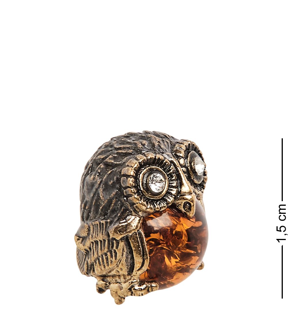 Народные промыслы AM-1251 Фигурка «Совёнок» (латунь, янтарь)