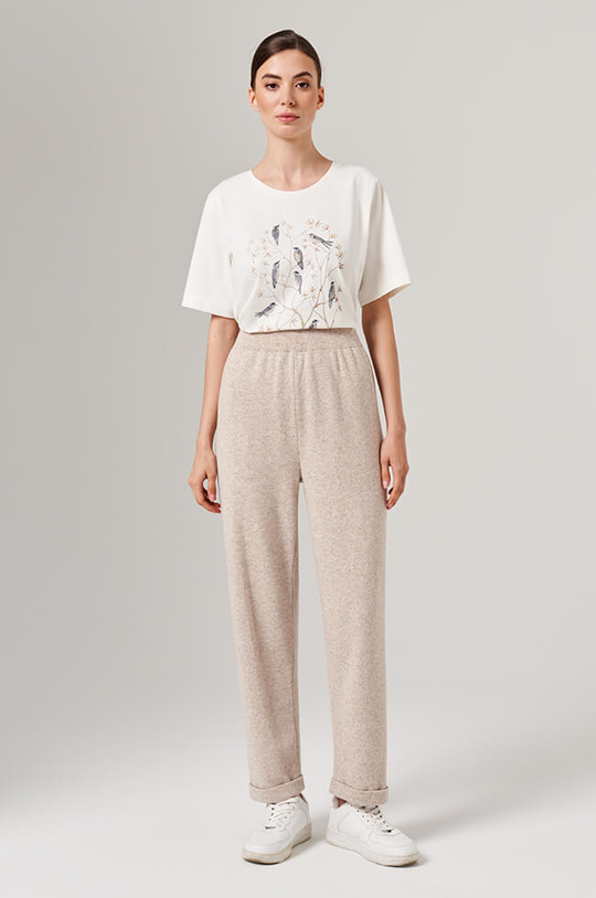 31113 Брюки женские (серо-бежевый меланж)