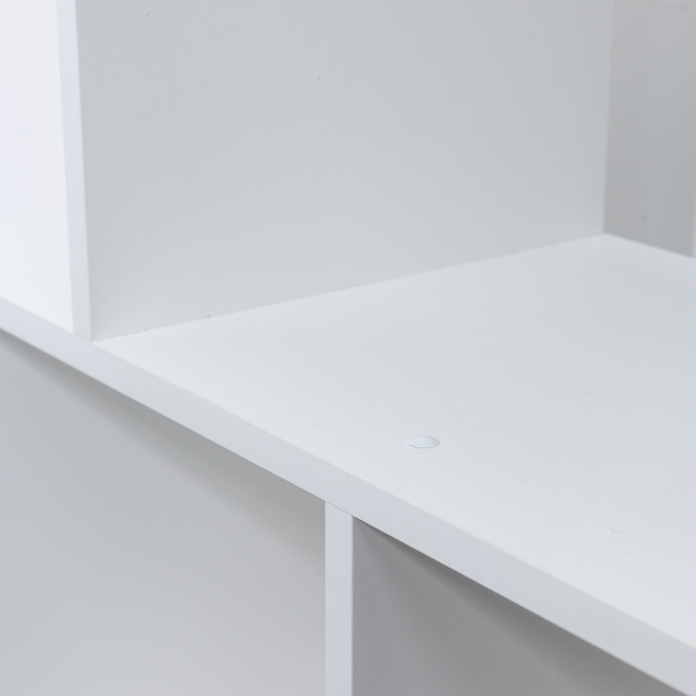 Стеллаж деревянный напольный Дален 4 полки для игрушек и для книг, белый