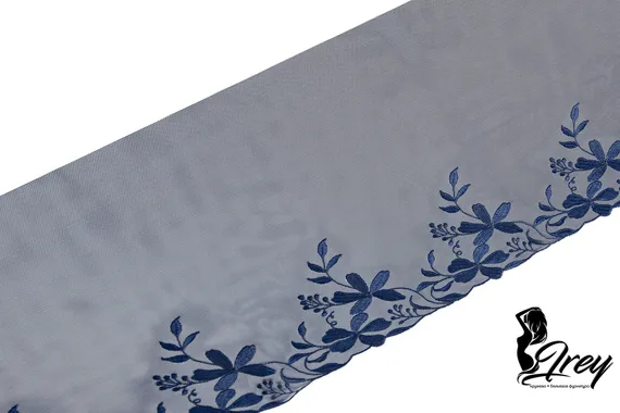 05-113 Вышивка на неэл. сетке 22 см, т.синий (левая)