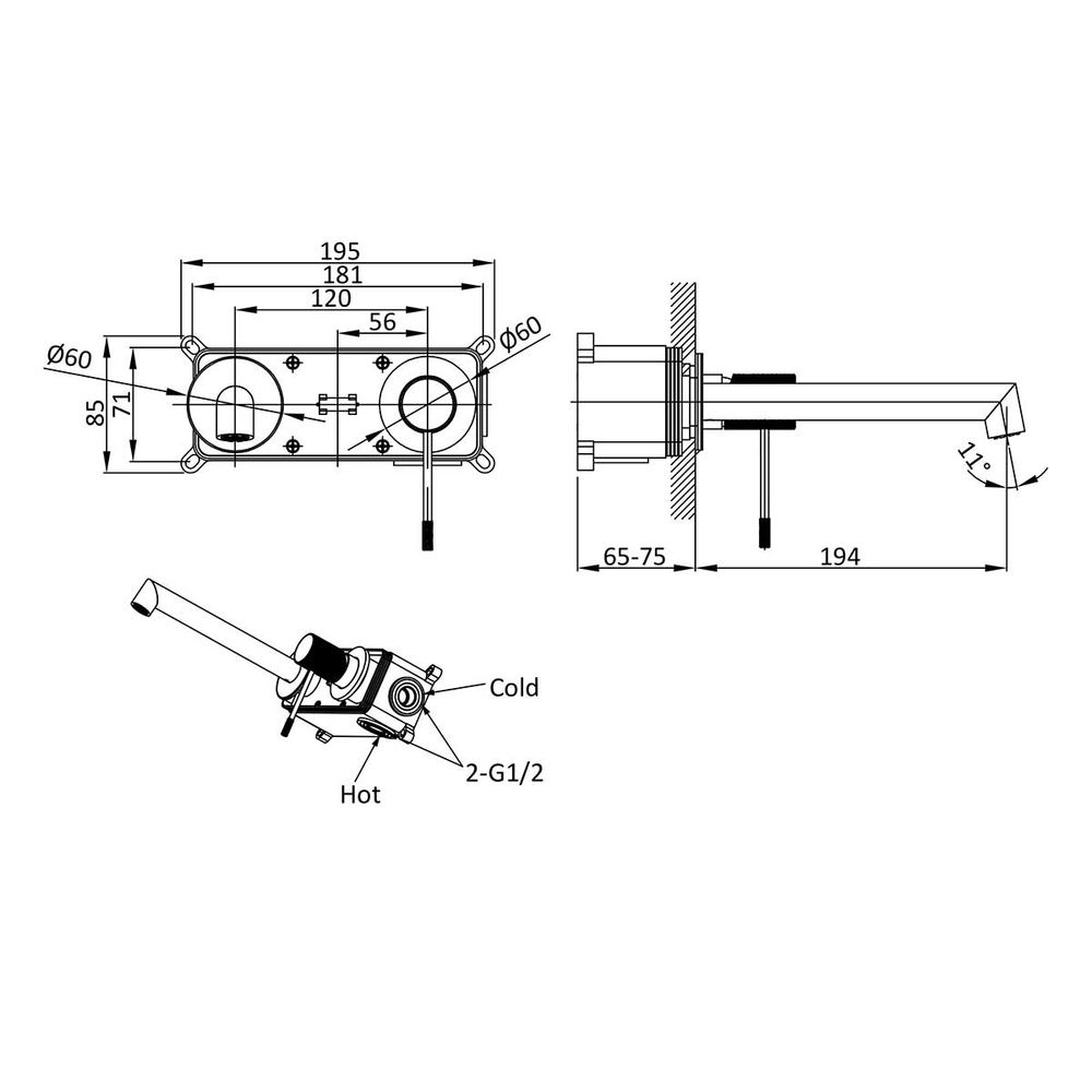 Смеситель для раковины Vincea Desire VBFW-1D1GM встраиваемый однорычажный, вороненая сталь