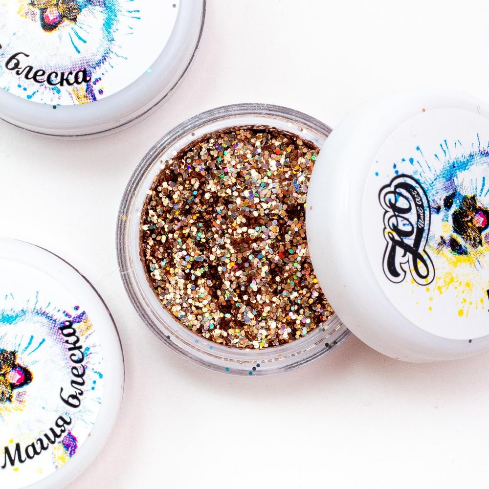 1245 Глиттер голографический "Магия блеска" 2 г золото