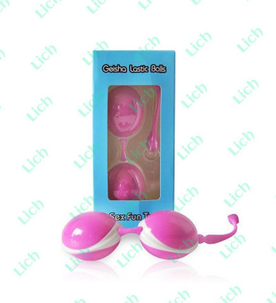 Стильные розово-белые вагинальные шарики Geisha