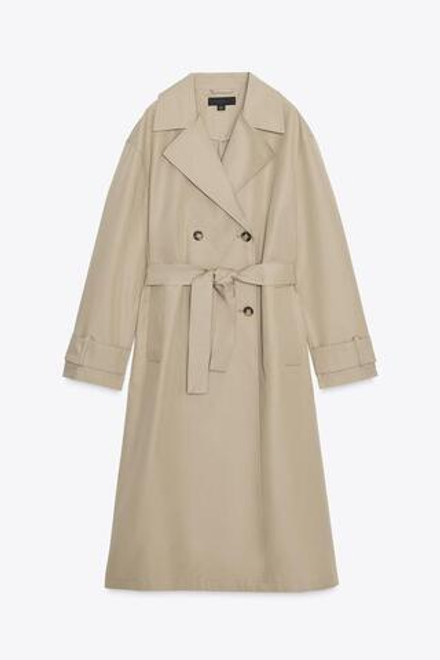 ZARA ДЛИННЫЙ ТРЕНЧ, РЫЖЕВАТО-КОРИЧНЕВЫЙ