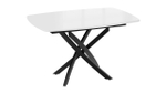Стол кухонный обеденный раздвижной Черный муар/Стекло матовое черный мрамор 134(173)х90х75 см