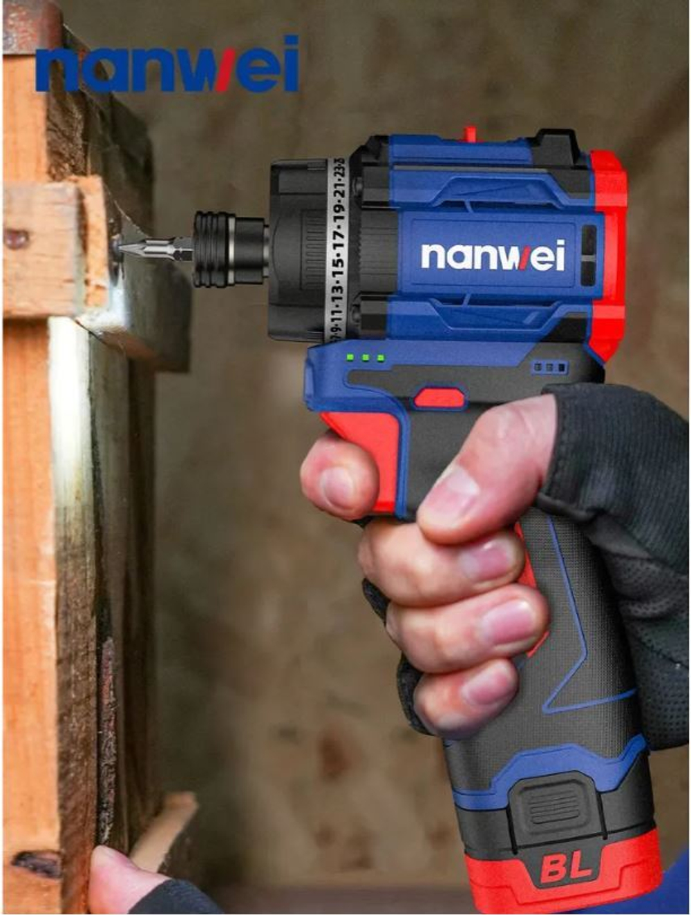 Шуруповерт NANWEI NW-S8045 с бесщеточным двигателем, 16 В