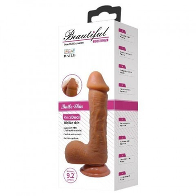 Фаллоимитатор на присоске "Beautiful Johnson" темный (22,2×4,7 см)
