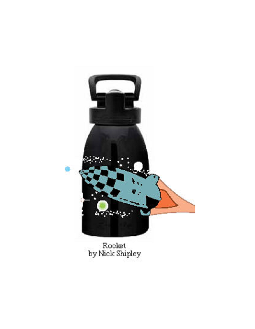 фляга Kids Rocket by Nick Shipley / 473 мл. / чёрная глянцевая / коробка / Liberty (16004017s)