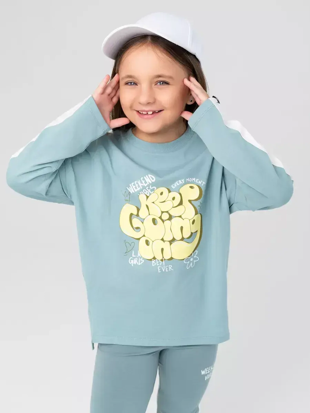 Костюм для девочки оверсайз голубой