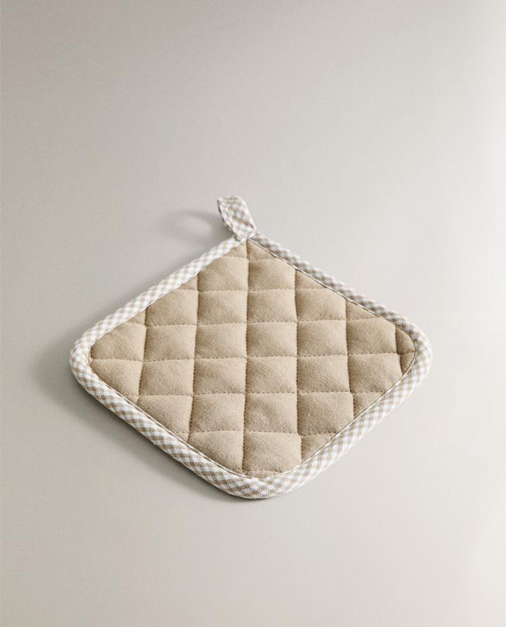 ZARA HOME ПРИХВАТКА ИЗ ХЛОПКА, СЕРОВАТО-КОРИЧНЕВЫЙ