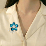 Брошь Fiore Luna Цветок Swarovski crystal + Zircon XR10675F BL/G