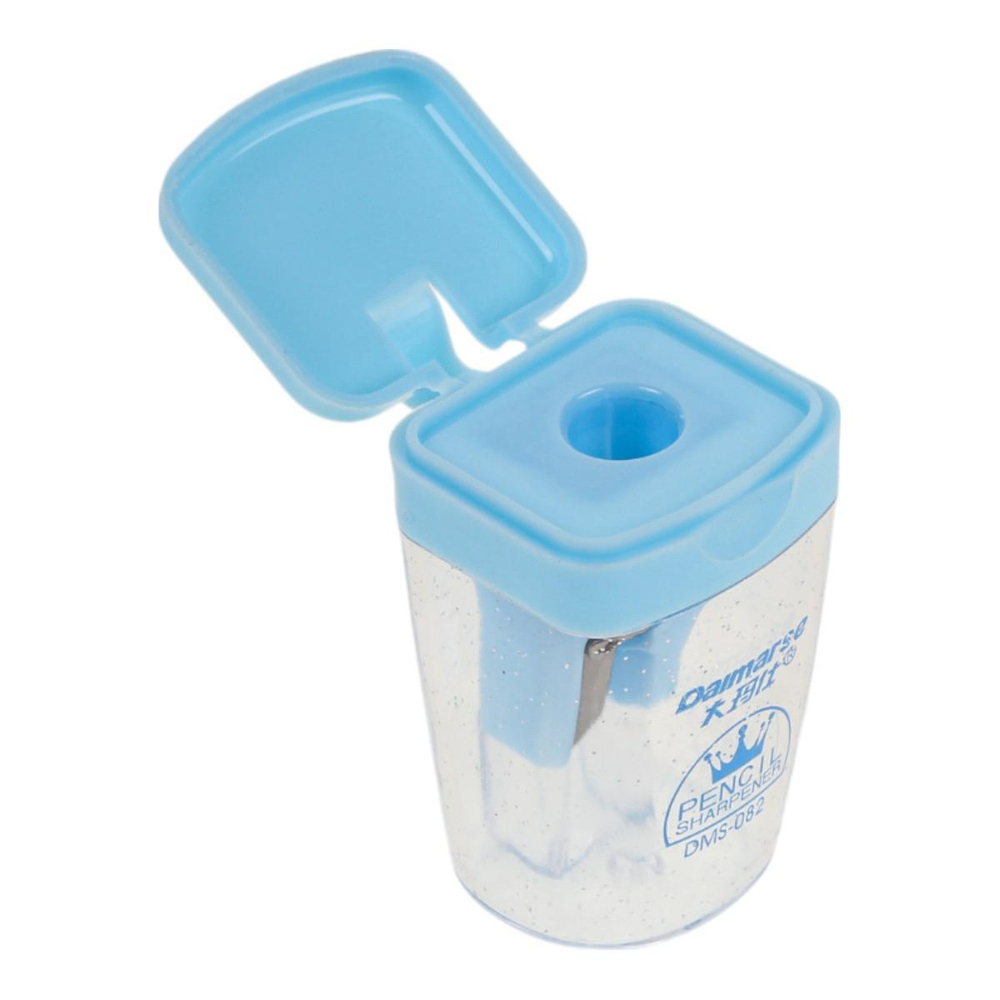 Точилка "Light" с контейнером, 1 отв, с крышкой, 4 пастельных цв. с блестками