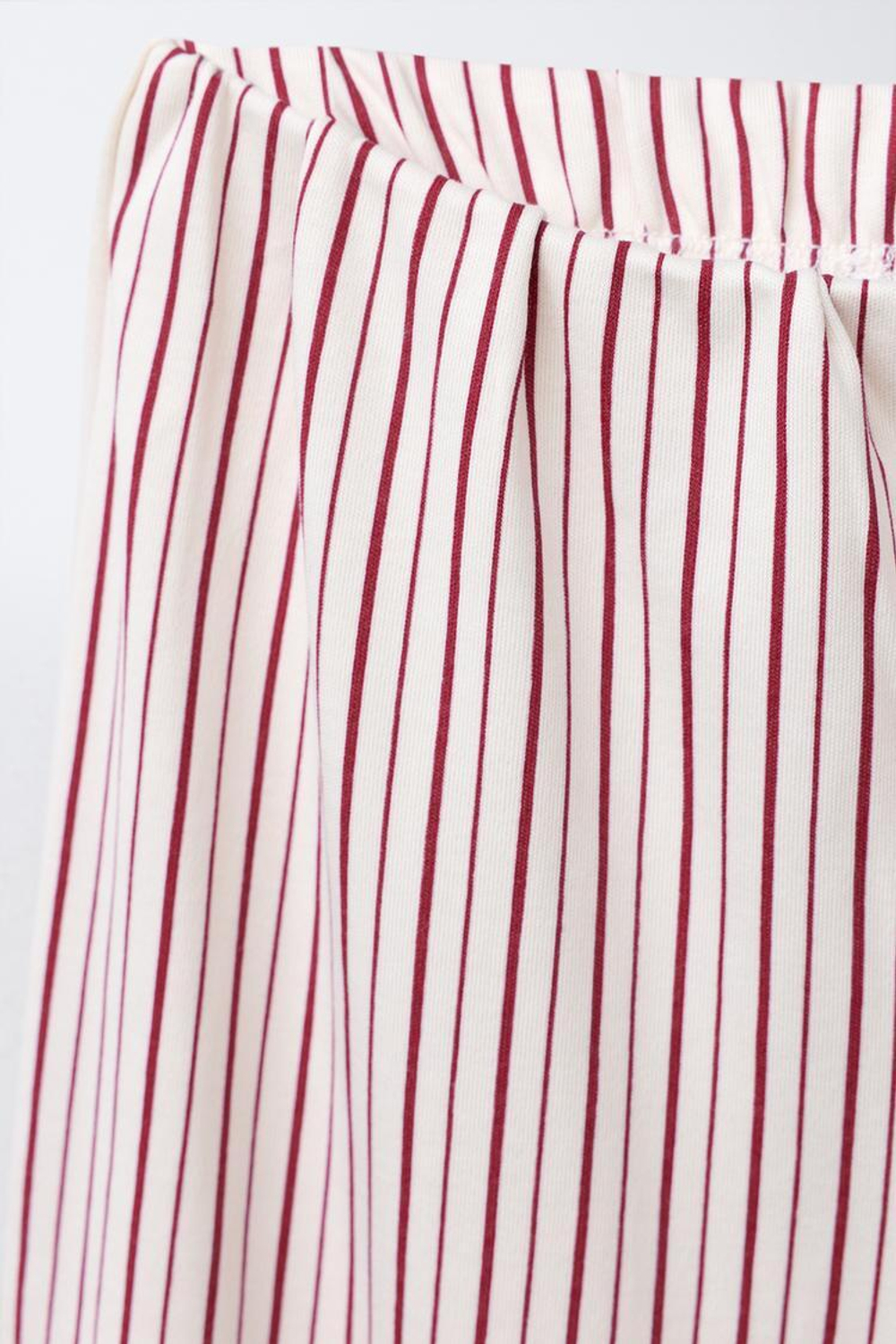 ZARA ПИЖАМА «СНЕЖИНКА» С ВЫШИВКОЙ КРЕСТИКОМ И ПОЛОСКАМИ, БУРГУНДИ