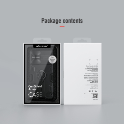 Защитный чехол с кольцом от Nillkin для Samsung Galaxy S21+ Плюс, серия CamShield Armor Case (металлическая защитная шторка задней камеры)