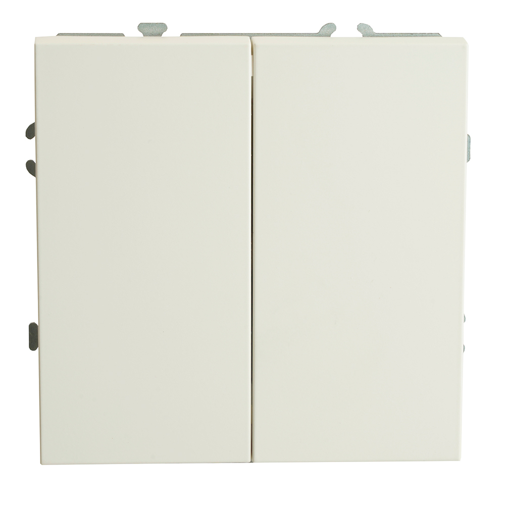 Переключатель 2-клавишный (механизм), STEKKER, 250В, 10А, серия Эмили, RSW10-5107-01, белый фарфор, soft touch 49869