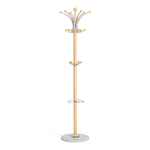 Вешалка Sakura (mod. GH-8606) дерево/хром/мрамор, White (Белый) / Natural (натуральный), 37x37x175см