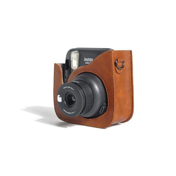 İnstax fotoaparat üzlüyü \ Instant Camera Case Compatible with Instax Mini (Brown)