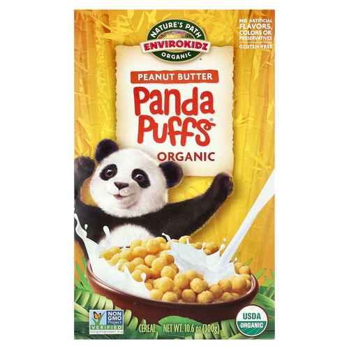 Nature's Path, EnviroKidz, органические хлопья Panda Puffs® с арахисовой пастой, 300 г (10,6 унции)
