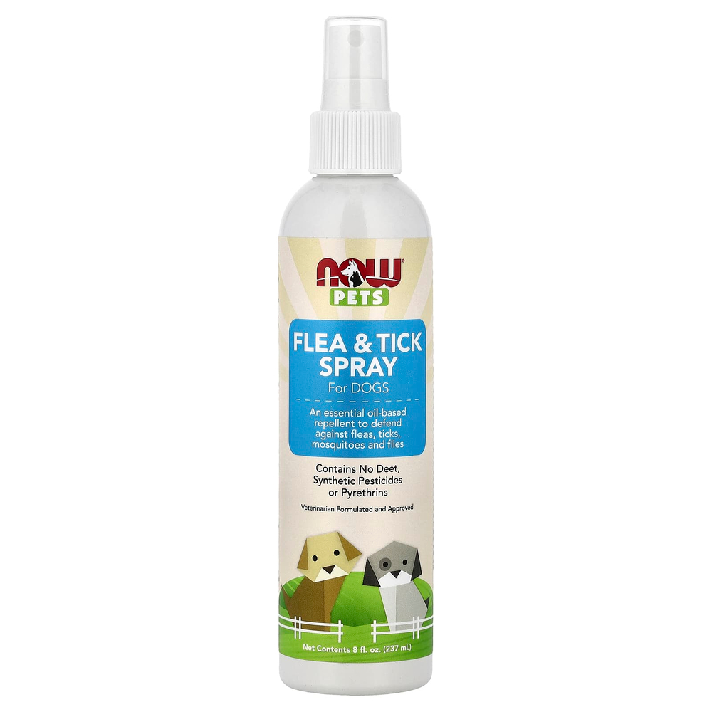NOW Foods, Pets, спрей от блох и клещей для собак, 237 мл (8 жидк. унций)