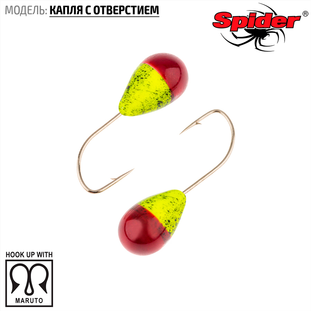 Мормышка вольфрамовая Spider 1230 "Капля с отверстием" (3мм, 0.37гр)