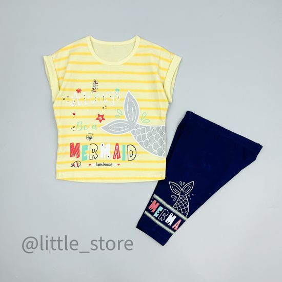 Комплект хлопковый "Mermaid" желтый/синий