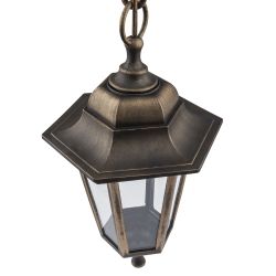 Садово-парковый светильник ЭРА НСУ 06-60-001 бронза 6 гранный подвесной IP44 Е27 max60Вт | Садово-парковые светильники