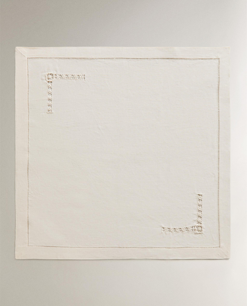 Zara Home столовая салфетка из льна, ажурная отделка, 45 45 см (комплект 2 шт.)