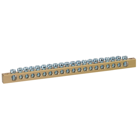 Шина ЭРА NO-122-09 PEN земля-ноль 6х9мм 20/2 латунная с креплениями по краям