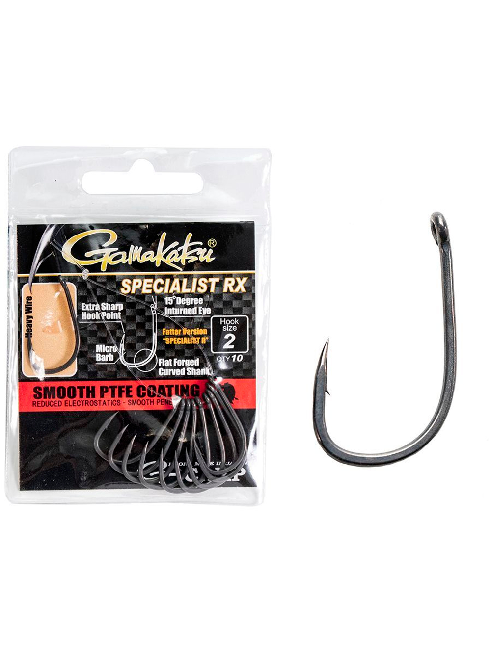 Крючки Gamakatsu G-Carp SPECIALIST RX HOOKS размер 02 (упк.10шт.)