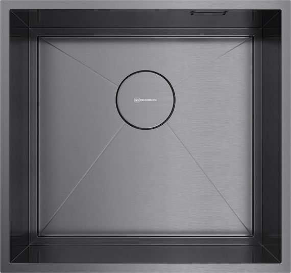 Кухонная мойка Omoikiri Kasen 48-26-INT-GM нерж.сталь/вороненая сталь(арт.4997058)
