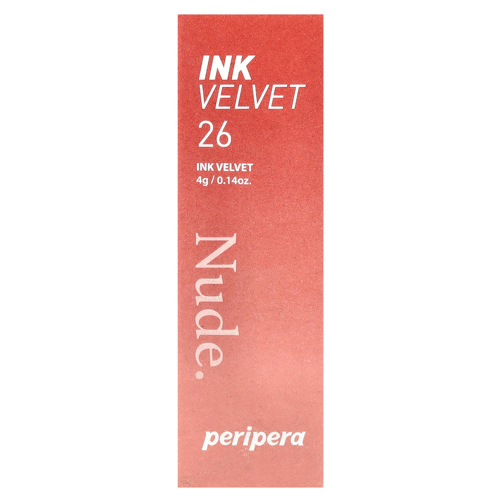 Peripera, Ink Velvet, тинт для губ, оттенок 26 Well-Made Nude, 4 г (0,14 унции)