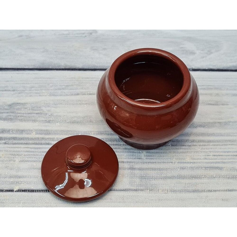 Горшок 150 мл d 6 см h6,5 см с крышкой "Стандарт" керамика ПГ [1]