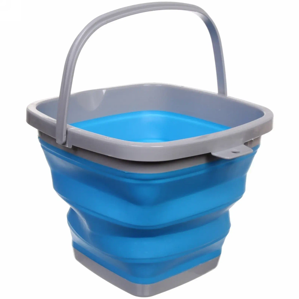 Ведро складное квадратное 10л 29х25см синее