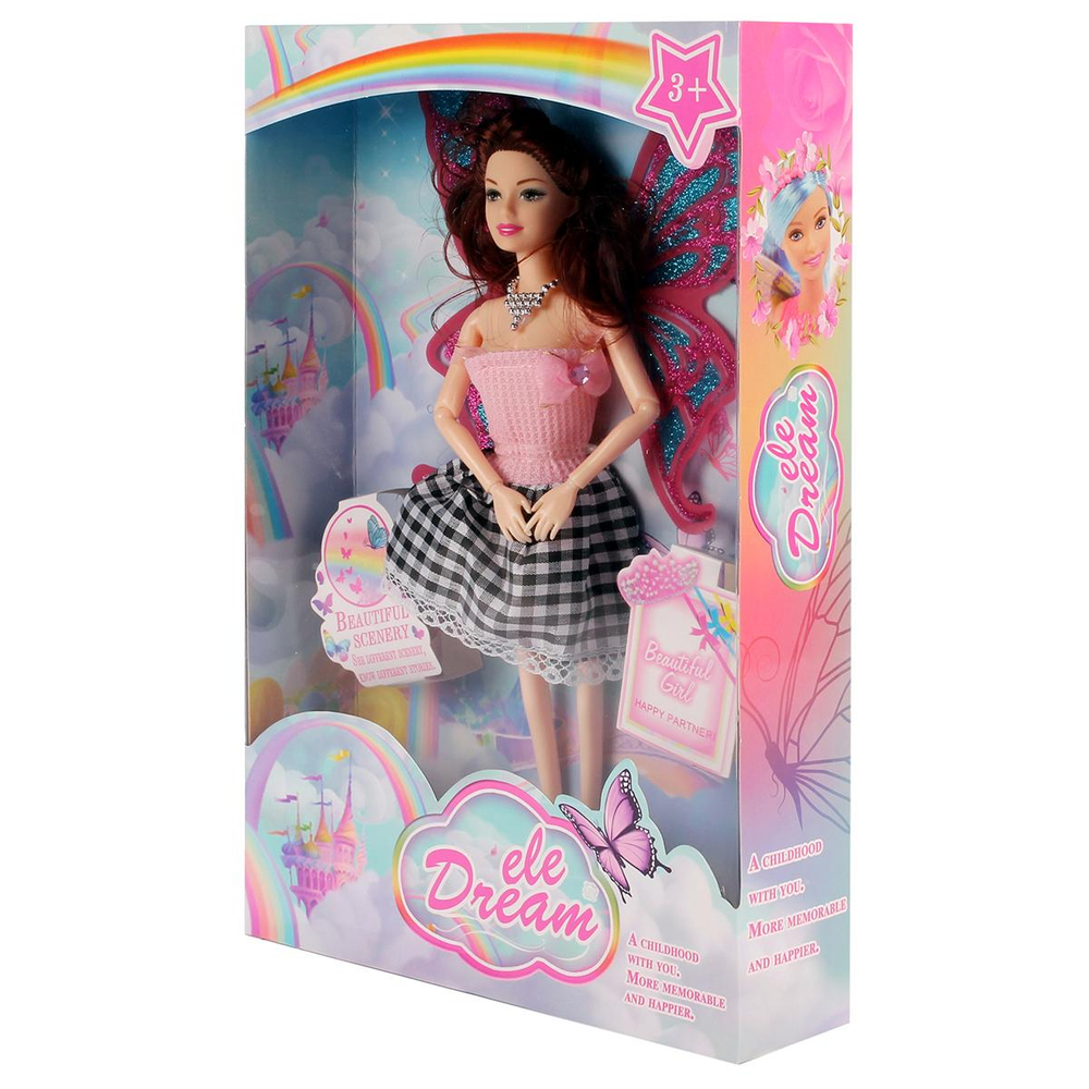 Кукла тип Модница на шарнирах с крыльями 32см, коробка RT241